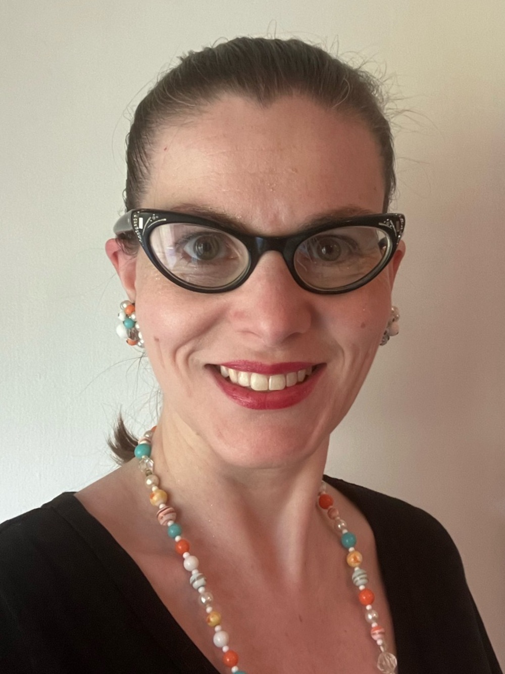 SWANK Black Cat-Eye Glasses, 🎆fireworks🎆, true vintage!